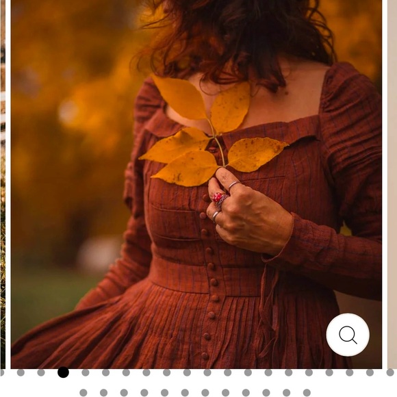 LINENNAIVE Nicola 33 Regency striped dress amber brown size large NWT - Picture 12 of 16